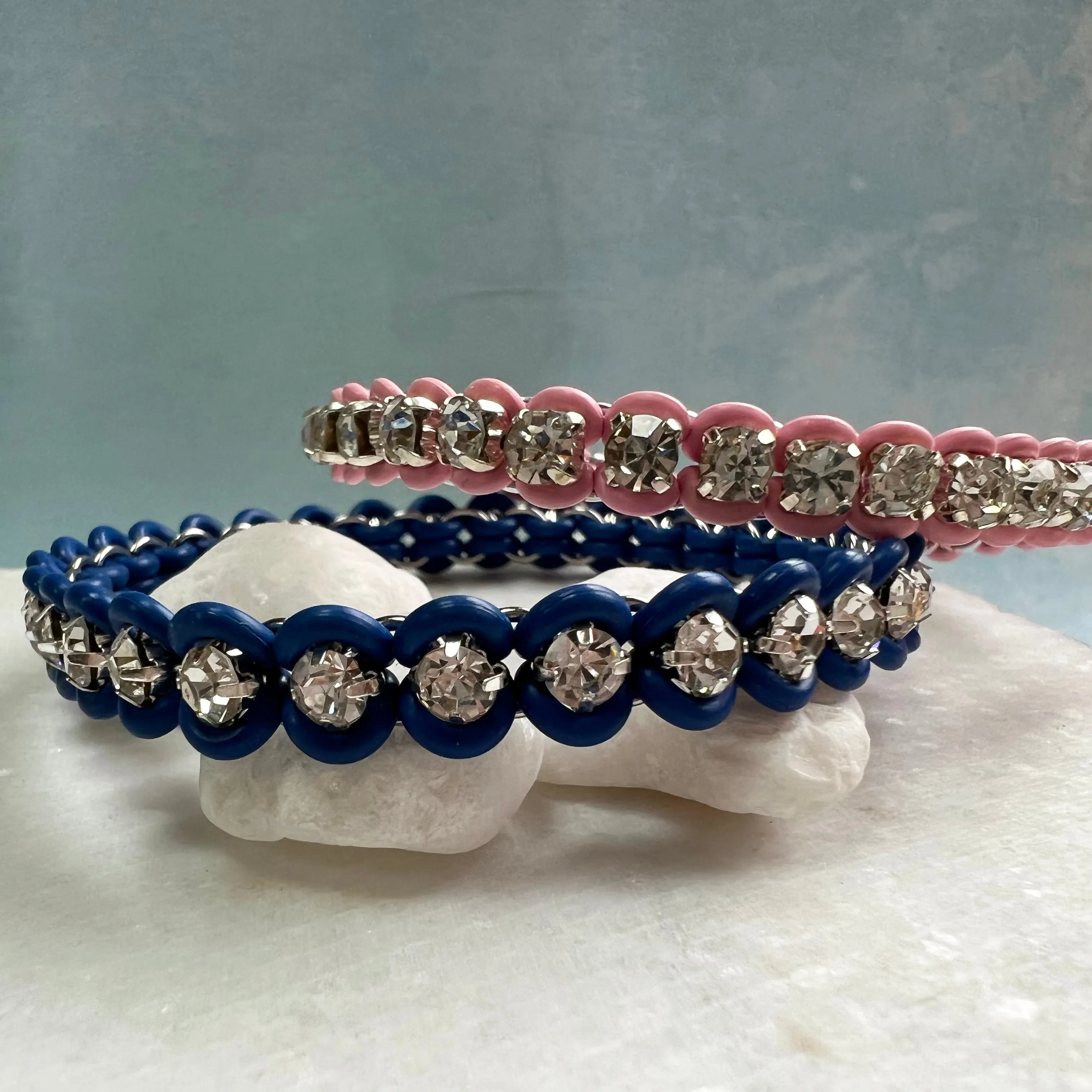Rhinestone Stretch Bangle (Stuck Up Euro 4 in 1) Kit with Video Class - Black and Crystal