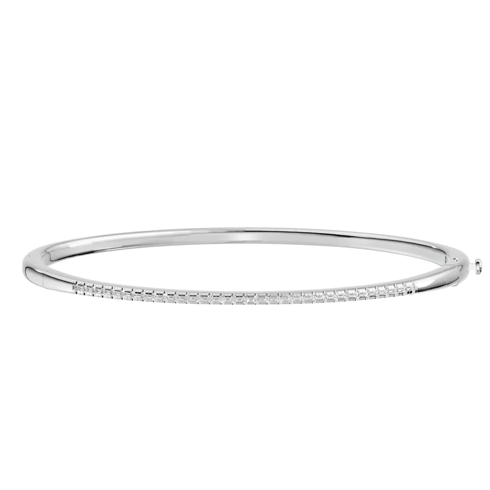 Ring and Bangle Set with 0.40ct of Laboratory Grown Diamonds in Sterling Silver and Platinum