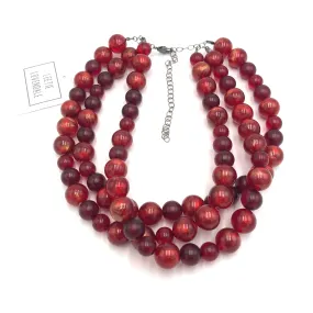 Ruby Red Luster Morgan Necklace