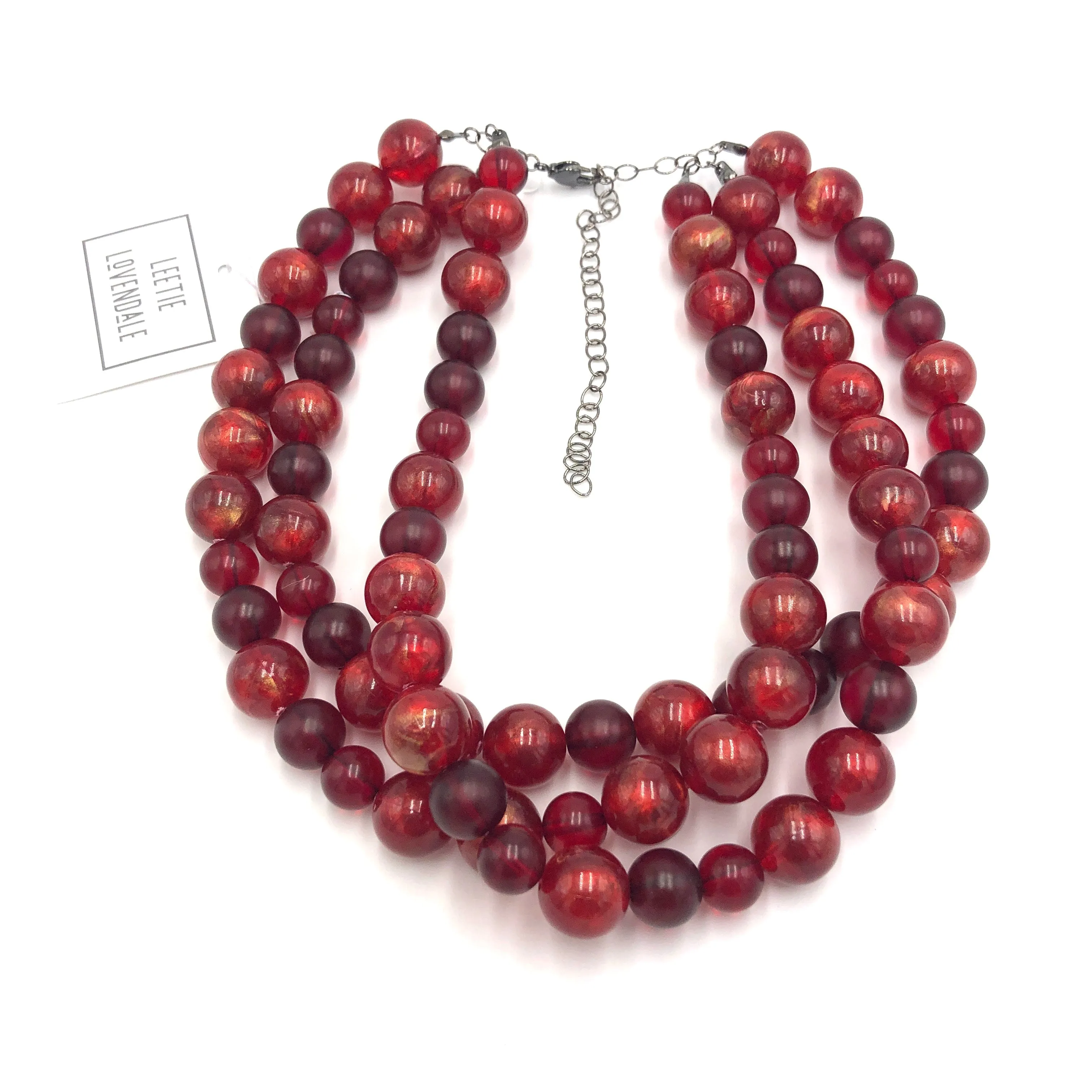 Ruby Red Luster Morgan Necklace