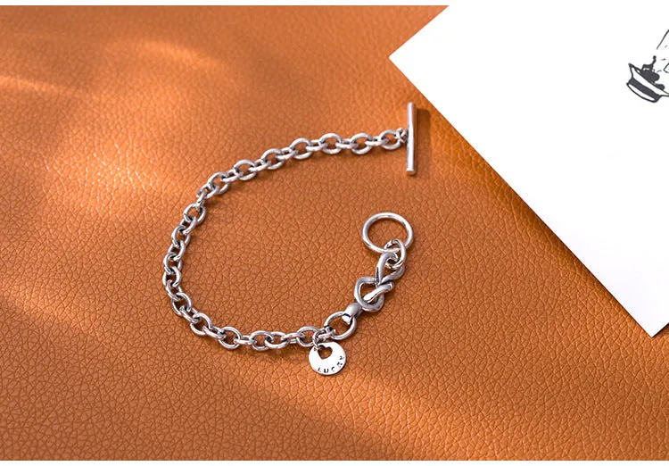 S925 Whole Body Sterling Silver Vintage Old Love Round  Thai Silver Bracelet