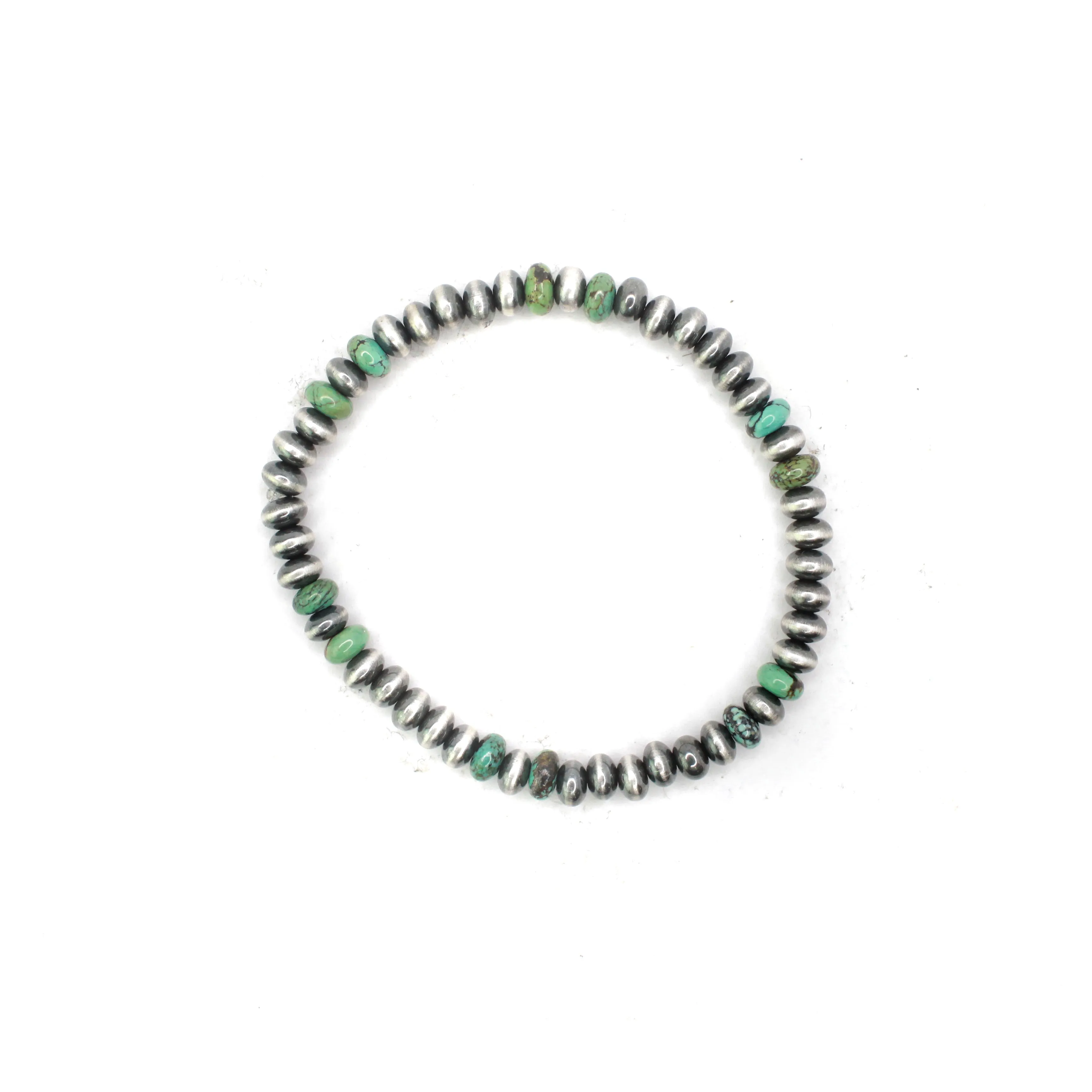Saucer Stretch Bracelet With Turquoise - 6mm