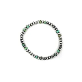 Saucer Stretch Bracelet With Turquoise - 6mm