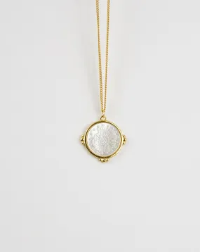 Sea Shell Print Pearl Necklace - Delicate Design, Lustrous Pearls
