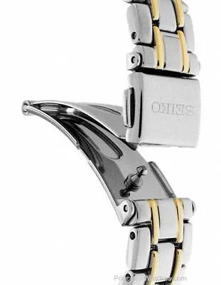 Seiko Solar Diamond Ladies Watch - MOP Dial - Stainless Steel with Gold-Tone
