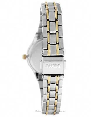 Seiko Solar Diamond Ladies Watch - MOP Dial - Stainless Steel with Gold-Tone