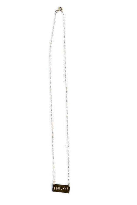 Short Bar Stamped Necklace