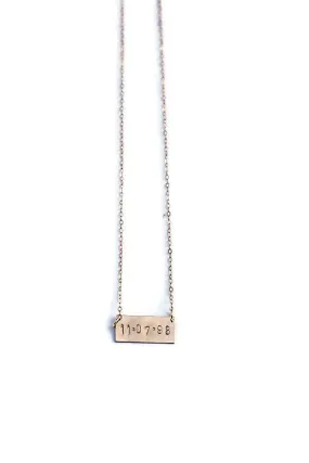 Short Bar Stamped Necklace
