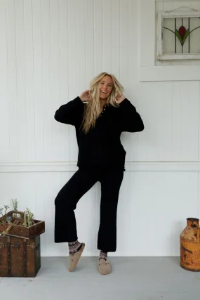 Sierra Slumber Waffle Knit Set - Black