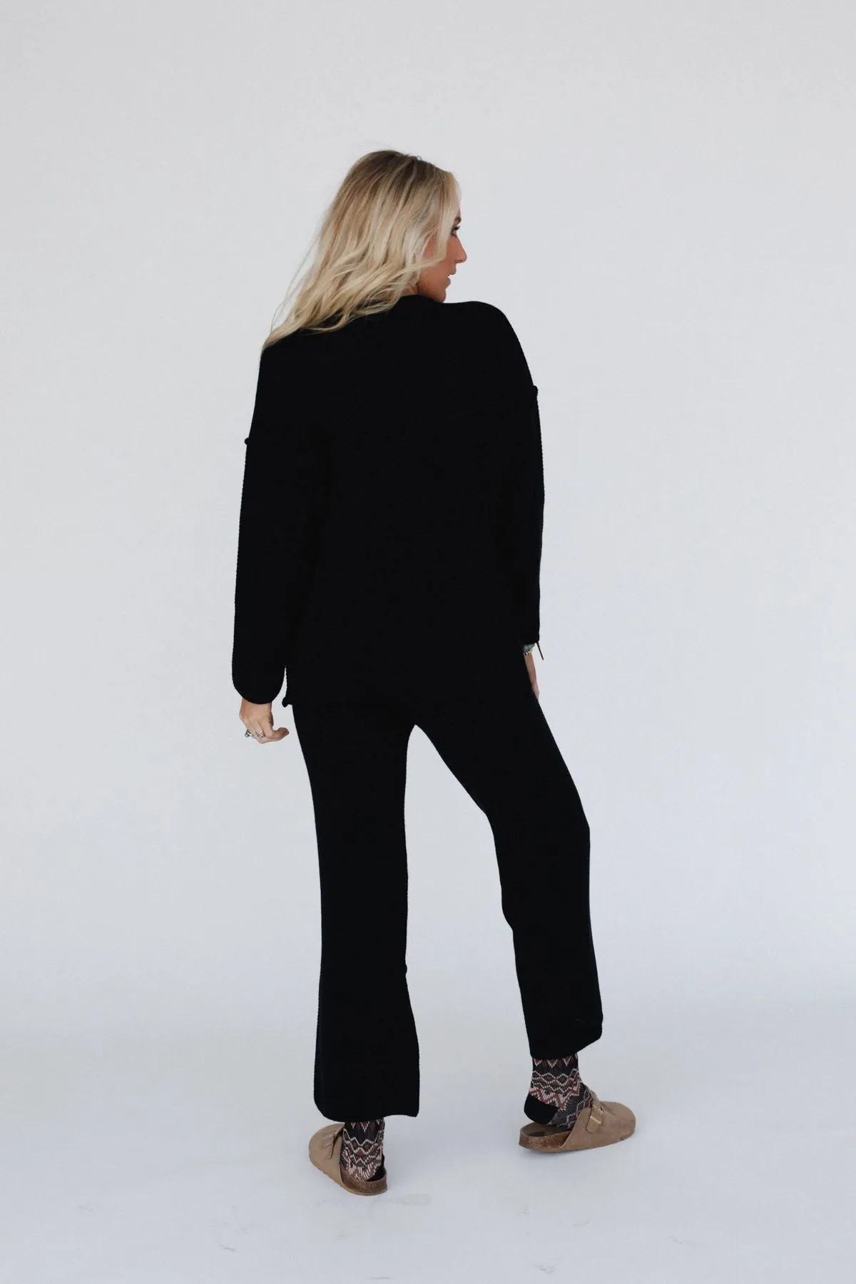 Sierra Slumber Waffle Knit Set - Black
