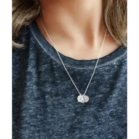 Silver 3 Initial Discs Necklace