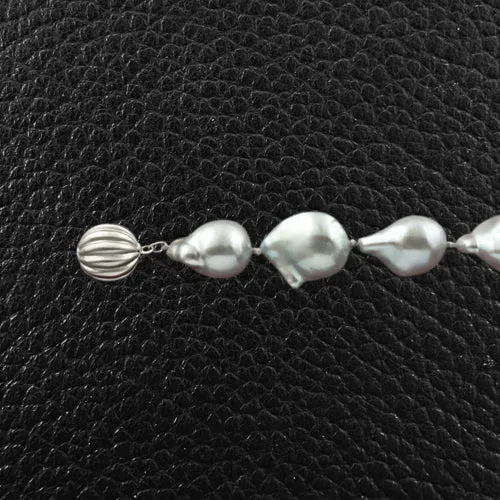 Silver Baroque Pearl Bracelet