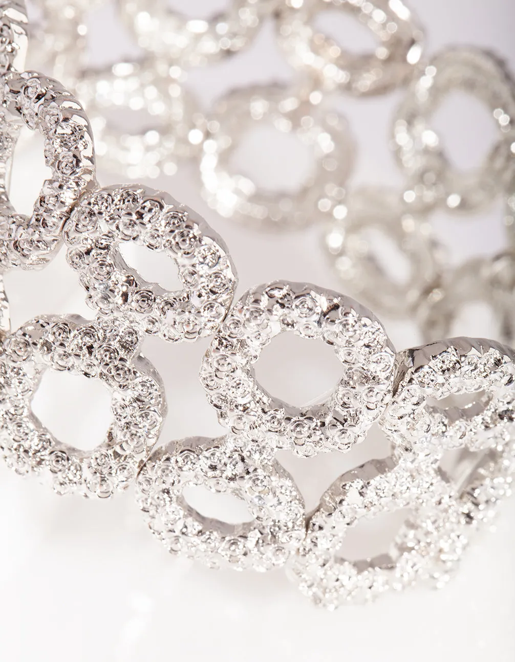 Silver Circle Textured Bangle