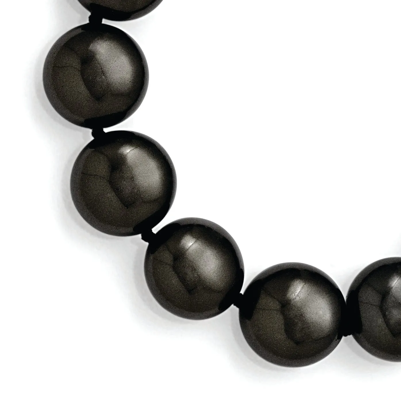 Silver Majestik Coin Black Shell Pearl Bracelet