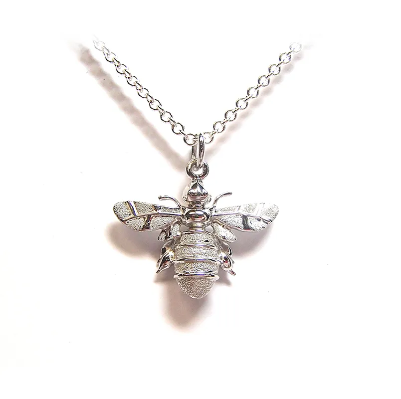 Silver Mini Bumble Bee Pendant