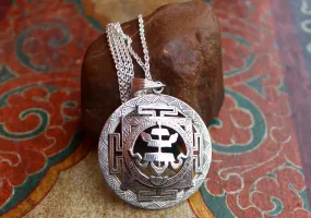Silver Sterling Auspicious Symbol Parasol Pendant