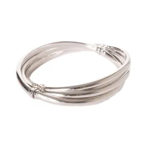 Silver Three Row Bangle