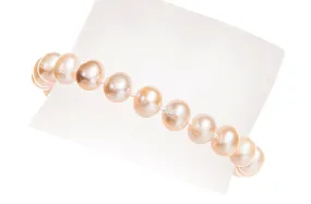 Single Strand Peach Freshwater Pearl Bracelet 8mm
