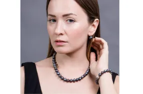 Single Strand Peacock Blue Freshwater Pearl Bracelet 8mm