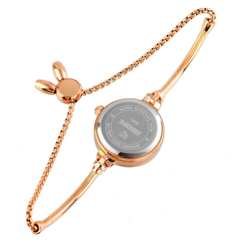 SKMEI 1805 Charming Mesh Bracelet Watch for Women Inlaid w/ Rhinestones