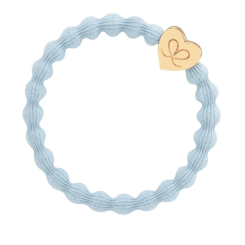 Sky Blue/Gold Heart Bangle Band