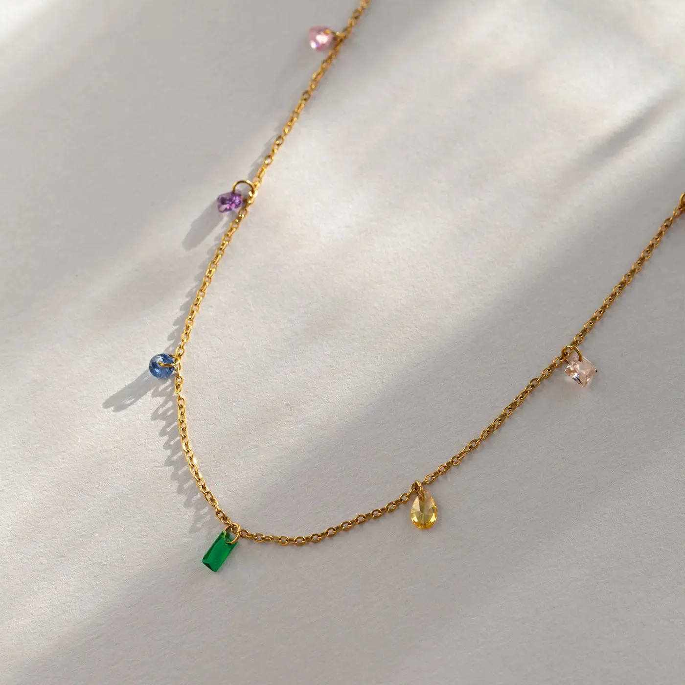 Sky - Multi Colored Chain Necklace Stainless Steel