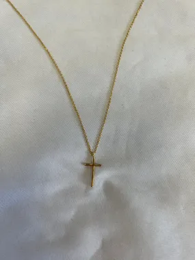 Slim Cross Necklace - Gold