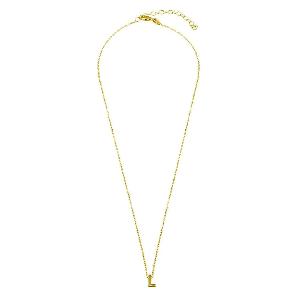 Small Initial L Necklace (Silver)