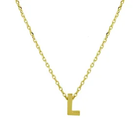 Small Initial L Necklace (Silver)