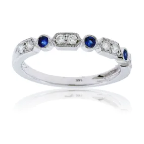 Stackable Sapphire and Round Diamond Band