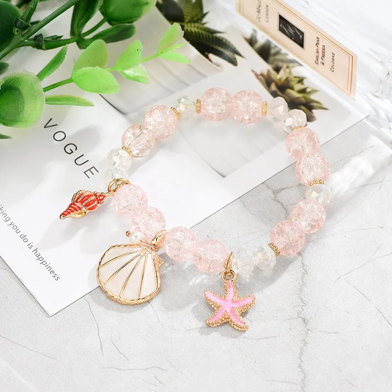 Starfish & Scallop Alloy Beaded Bracelet