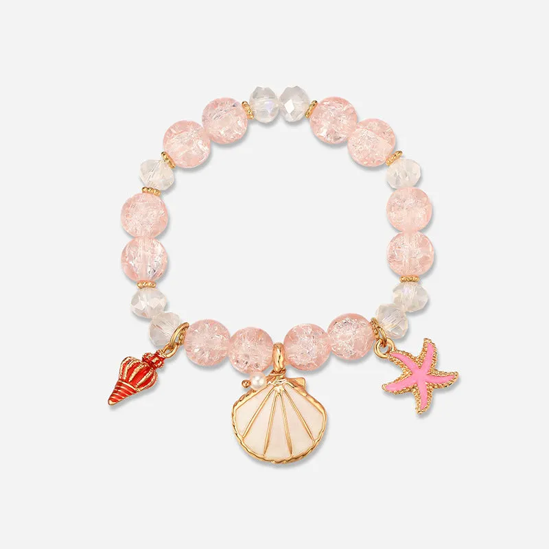 Starfish & Scallop Alloy Beaded Bracelet