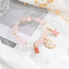 Starfish & Scallop Alloy Beaded Bracelet