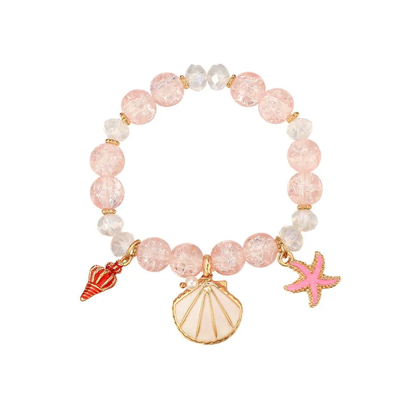 Starfish & Scallop Alloy Beaded Bracelet