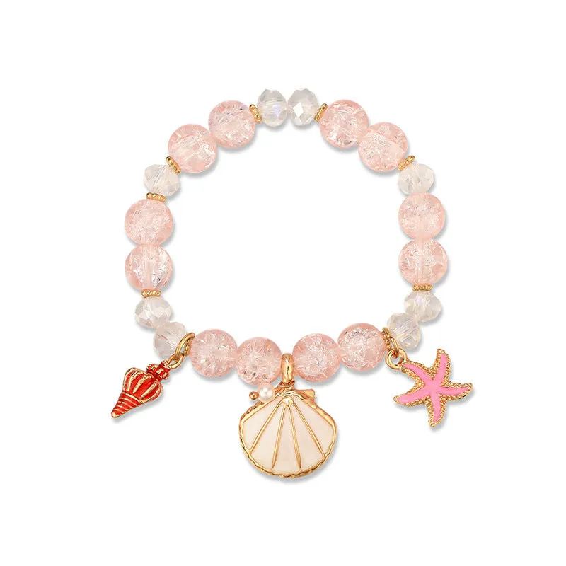 Starfish & Scallop Alloy Beaded Bracelet