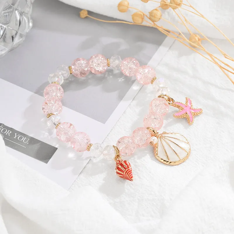 Starfish & Scallop Alloy Beaded Bracelet