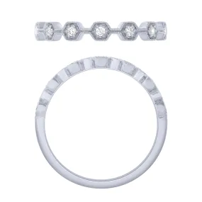 Sterling Silver 1/10Ctw Diamond Stackable Band