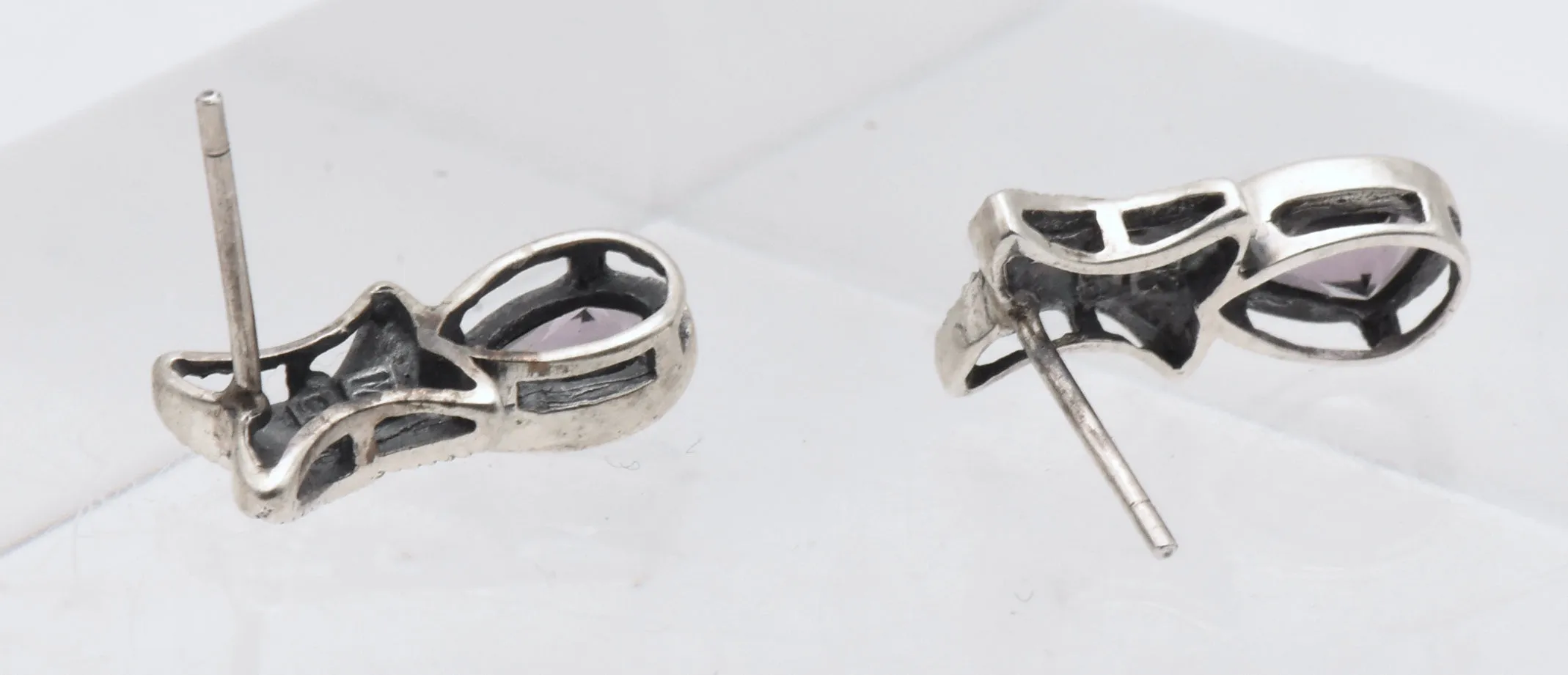 Sterling Silver Scapolite Earrings with Marcasite Stones