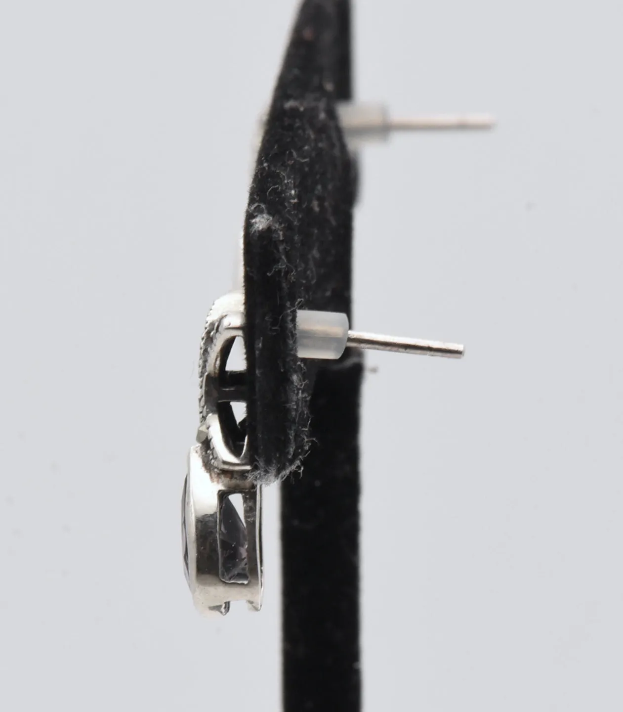 Sterling Silver Scapolite Earrings with Marcasite Stones