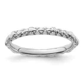 Sterling Silver Stackable Expressions Cable Pattern Ring