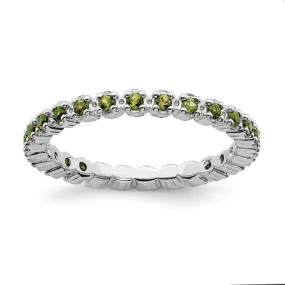 Sterling Silver Stackable Expressions Peridot Eternity Ring