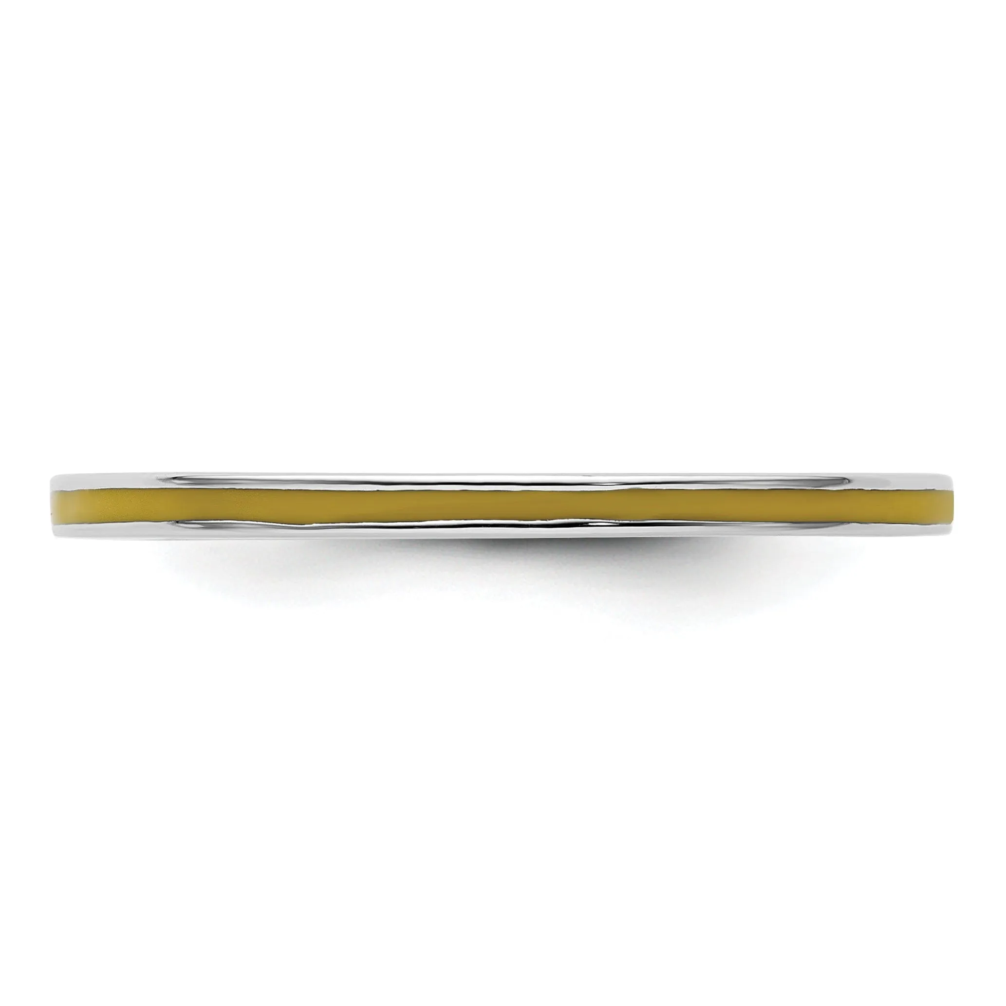 Sterling Silver Yellow Enameled 1.5MM Ring