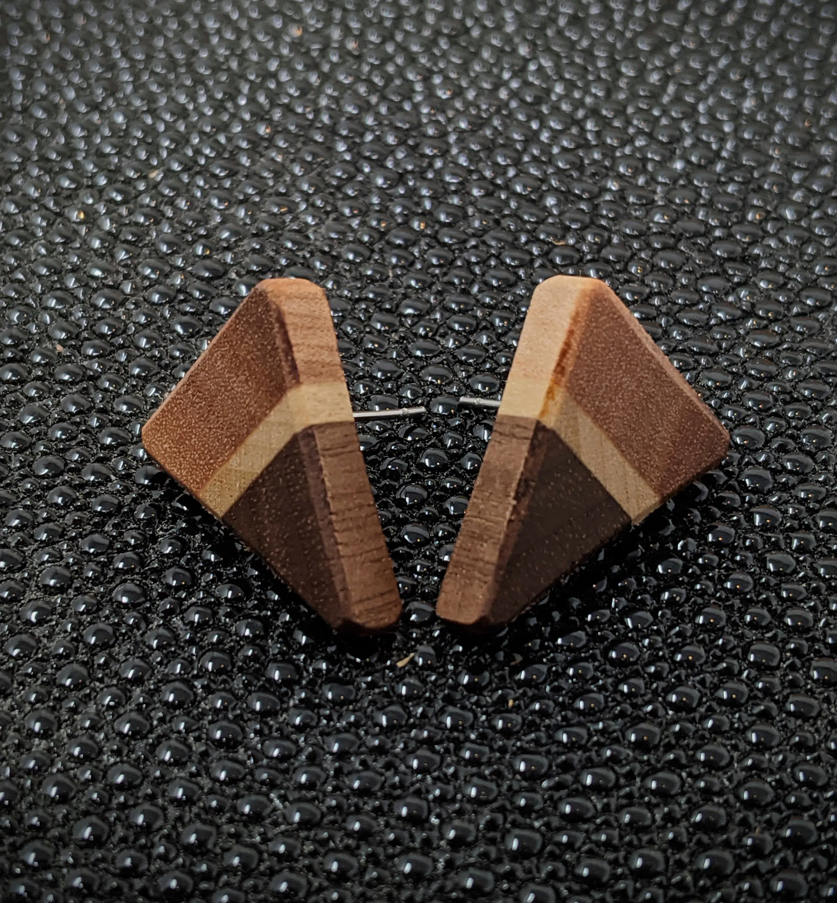 Stripe Triangle Stud Earrings