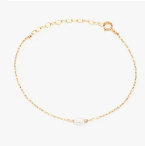 Tiny Freshwater Single Pearl Bracelet, Poppy