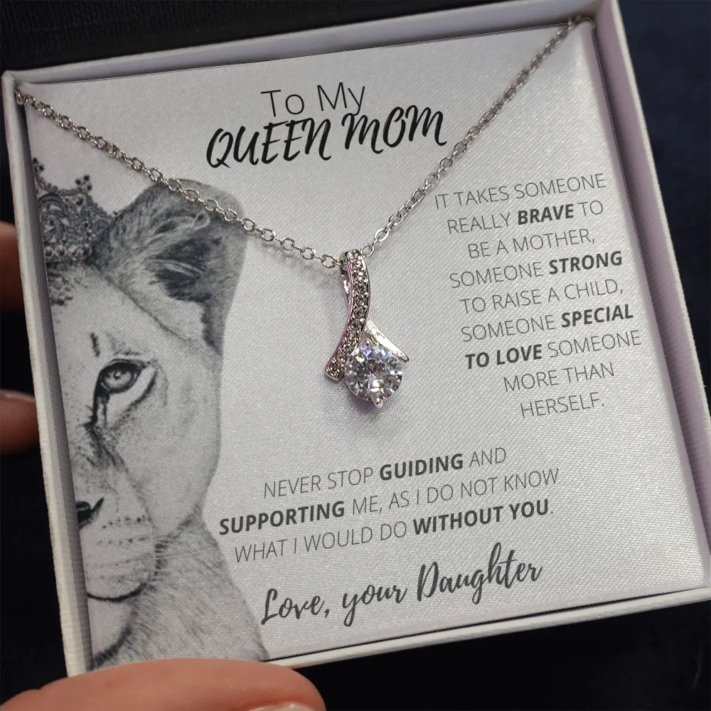 To My Queen Mom Alluring Necklace, Gift for Mom from Daughter, Mother's Day Gift, Birthday Gift, Anniversary Necklace