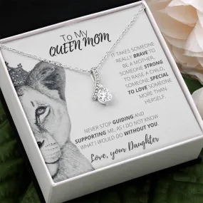 To My Queen Mom Alluring Necklace, Gift for Mom from Daughter, Mother's Day Gift, Birthday Gift, Anniversary Necklace