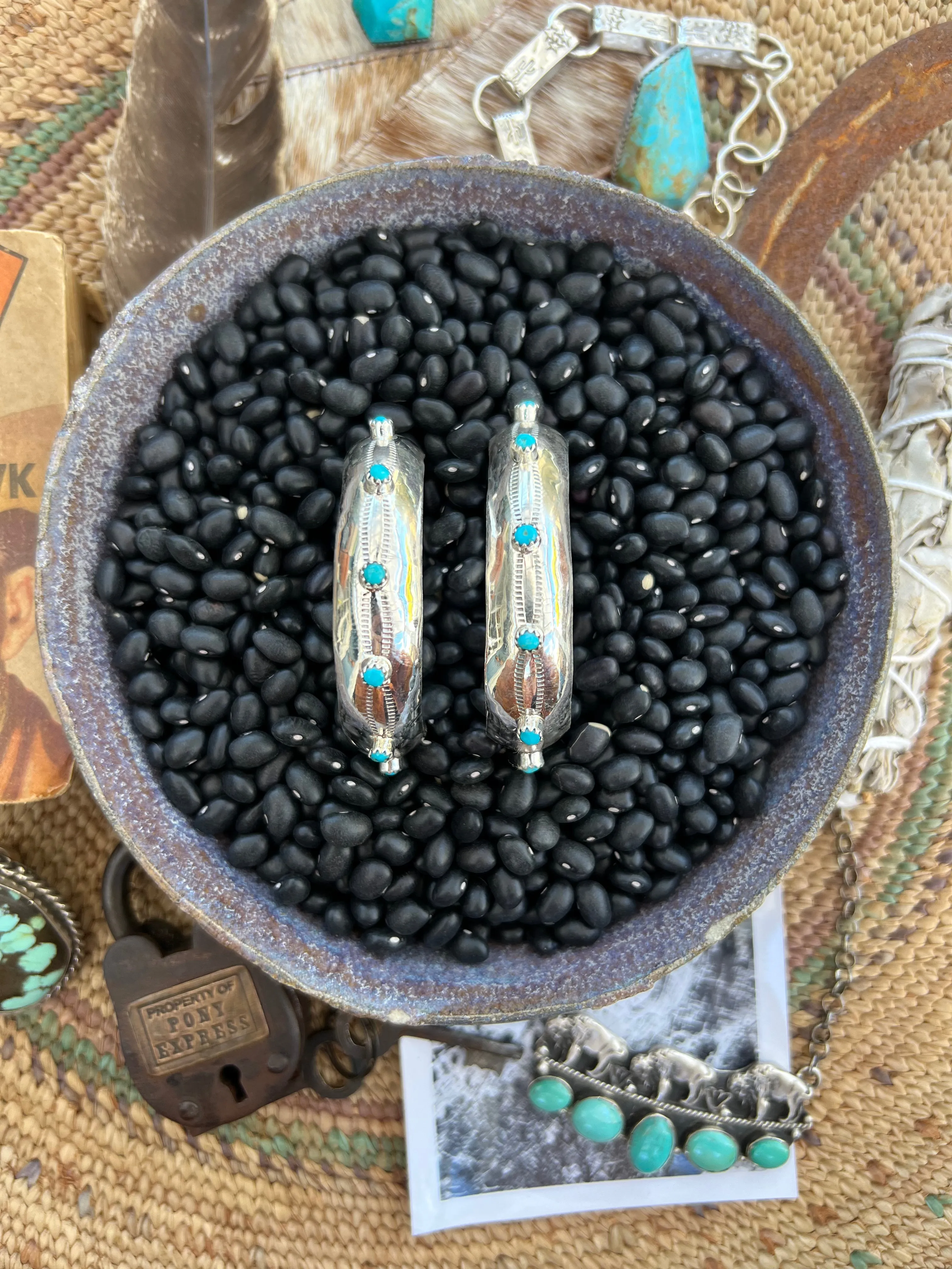 Tomahawk Turquoise Hoops