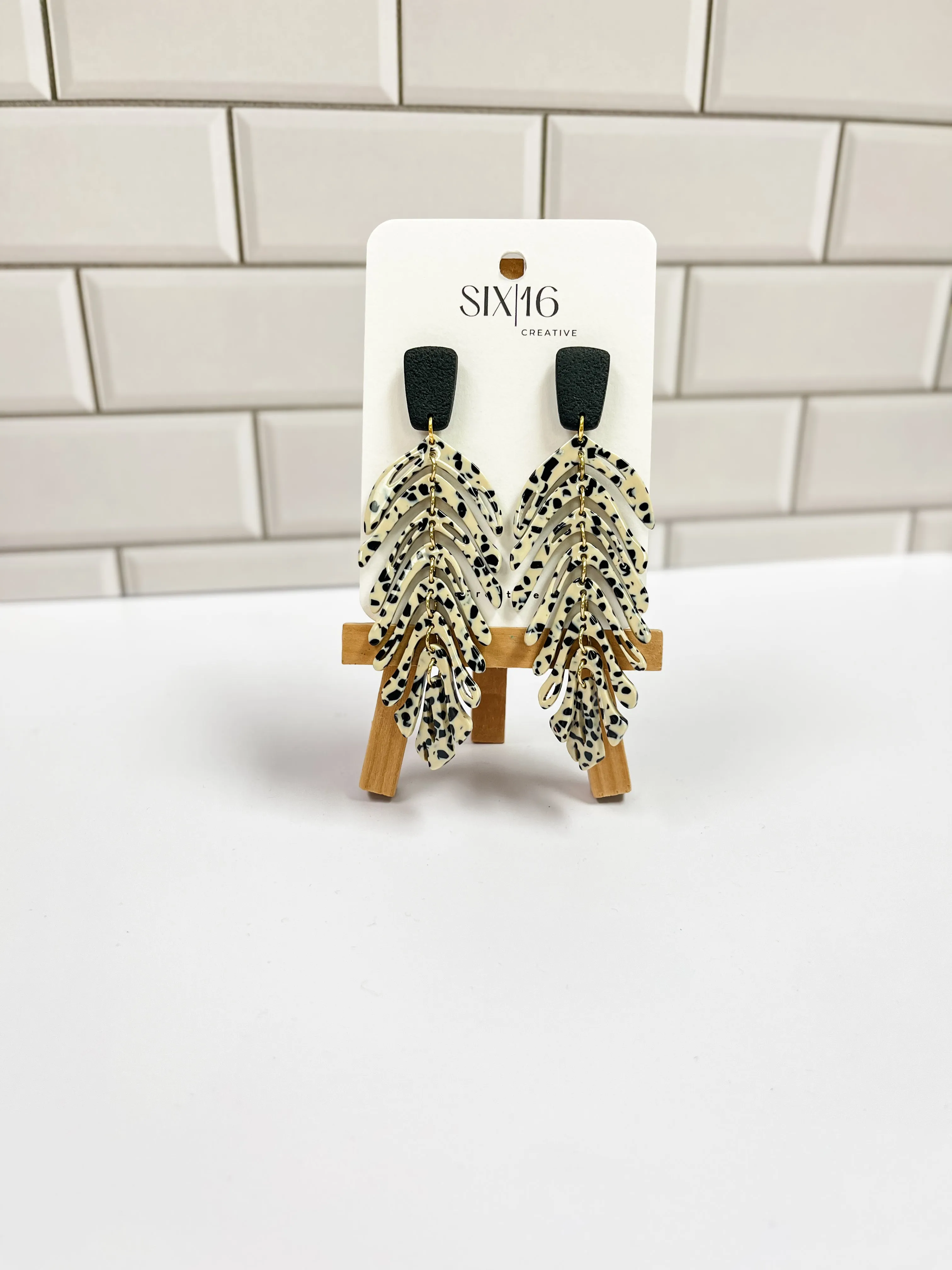 Tortoise Shell Polymer Clay Earrings