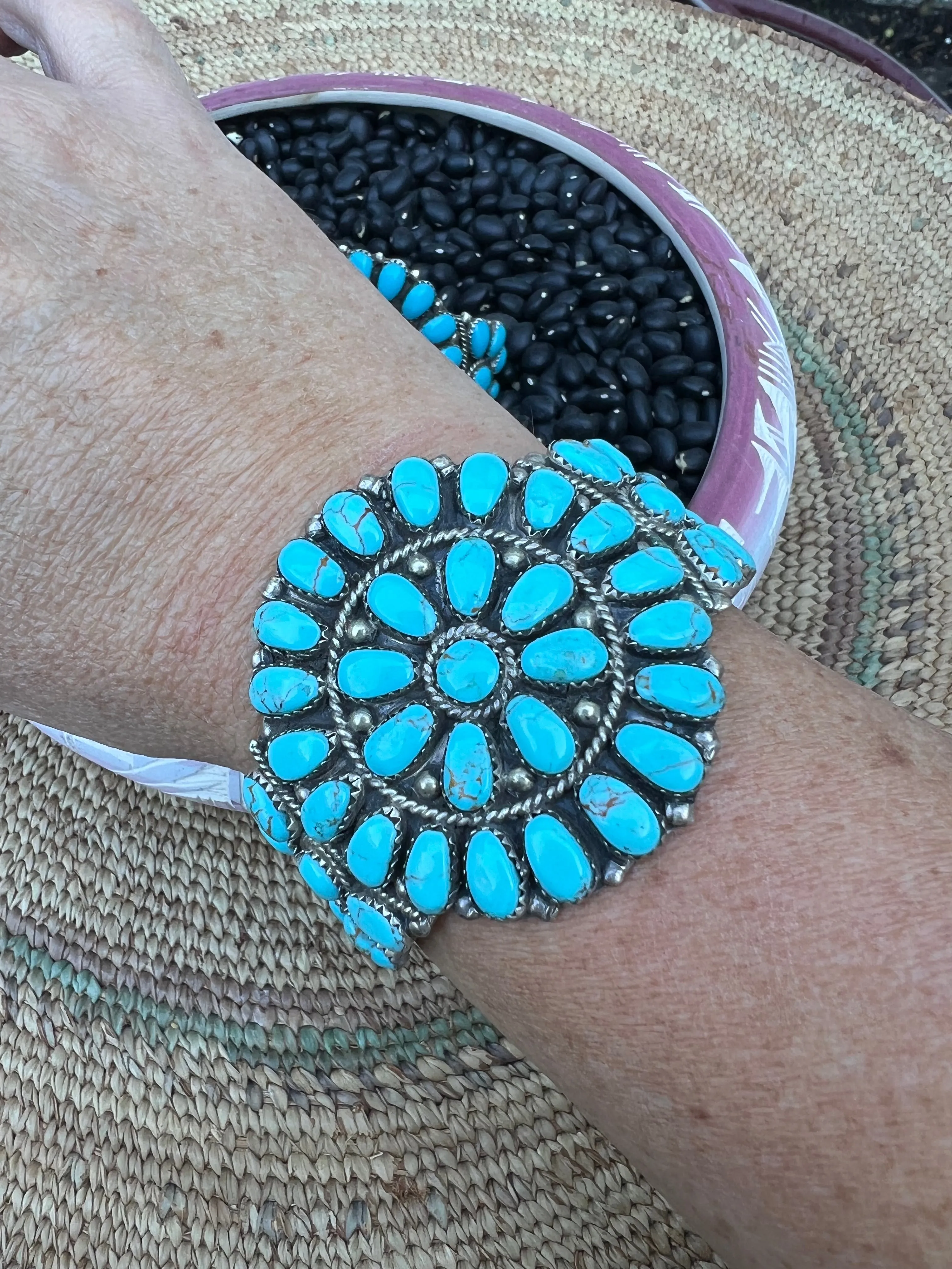 Traditional Turquoise Cluster Cuff