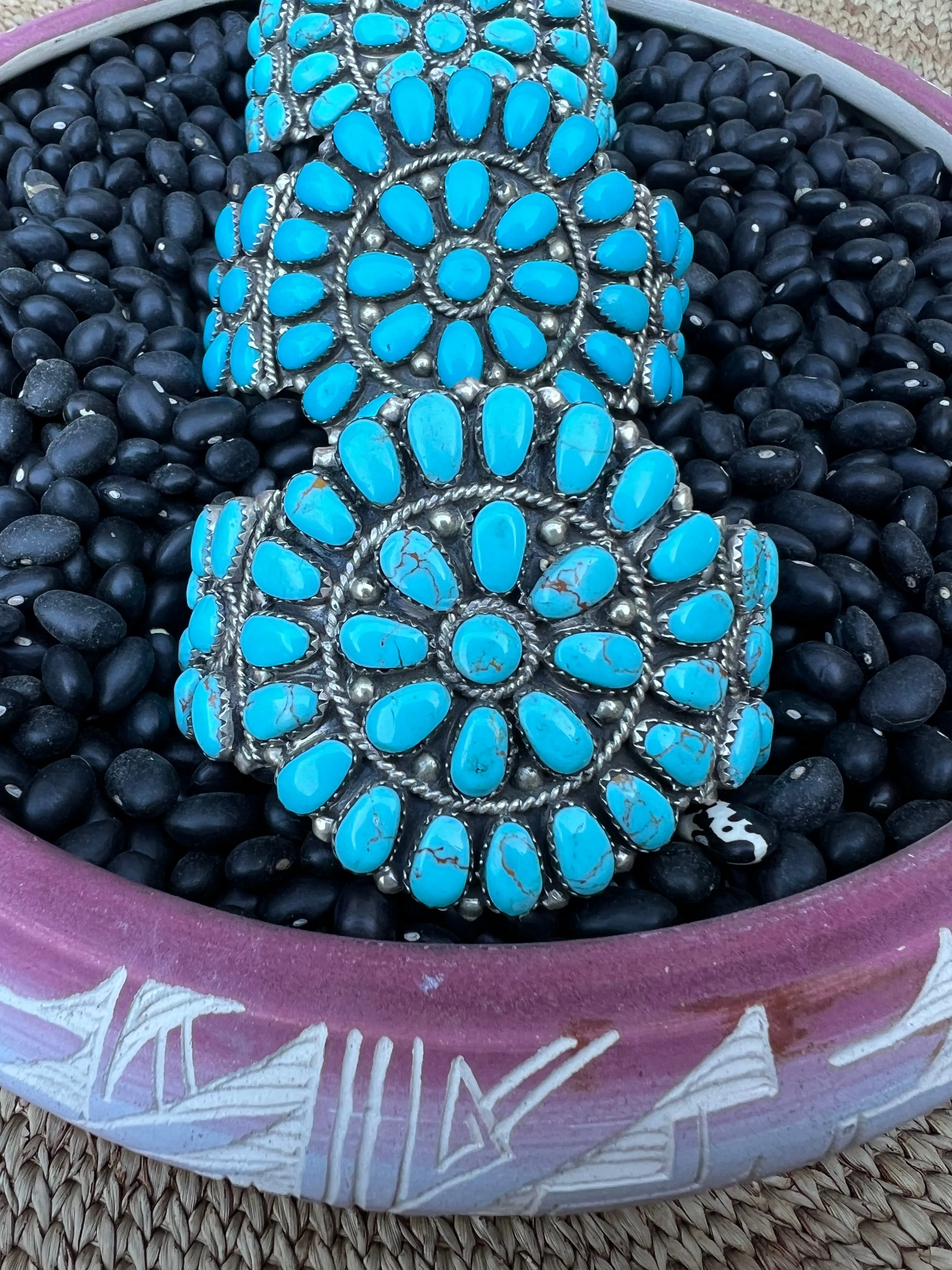 Traditional Turquoise Cluster Cuff